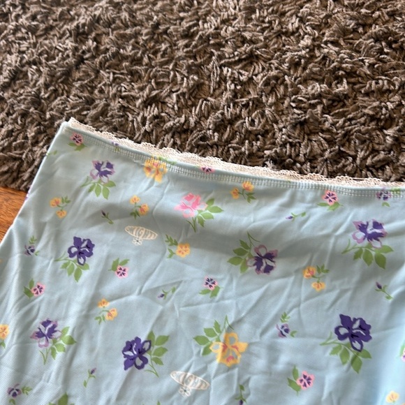 O-Mighty Flower Power Baby Blue Floral Mini Skirt Size Medium - Picture 6 of 11